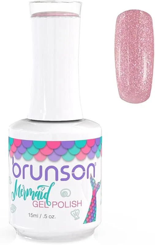 لاک ژل ناخن پری دریایی Brunson، لاک ژل مرواریدی، طراحی ناخن سالنی، هنر ناخن، لاک ژل شیک و براق صدفی، قابل استفاده زیر نور UV LED، ست هدیه BMG02