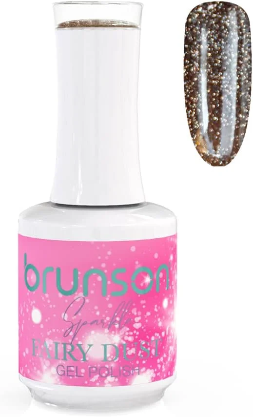 لاک ژل ناخن برانسون، براق کننده فوق العاده، اکلیلی، با اثر میکرو دیاموند، لاک ژل UV LED، لاک ژل خیس، گرد و غبار جادویی پری، ژل تزئین ناخن اکلیلی 15 میلی لیتر BFD019