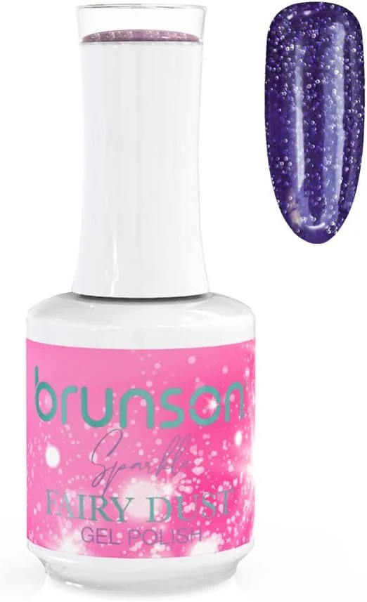 لاک ژل ناخن برانسون، براق کننده فوق العاده، اکلیلی، با اثر الماس میکرو، لاک ژل یو وی ال ای دی، لاک ژل خیس شونده، گرد جادویی پری، ژل تزئین ناخن اکلیلی 15 میلی لیتر BFD020