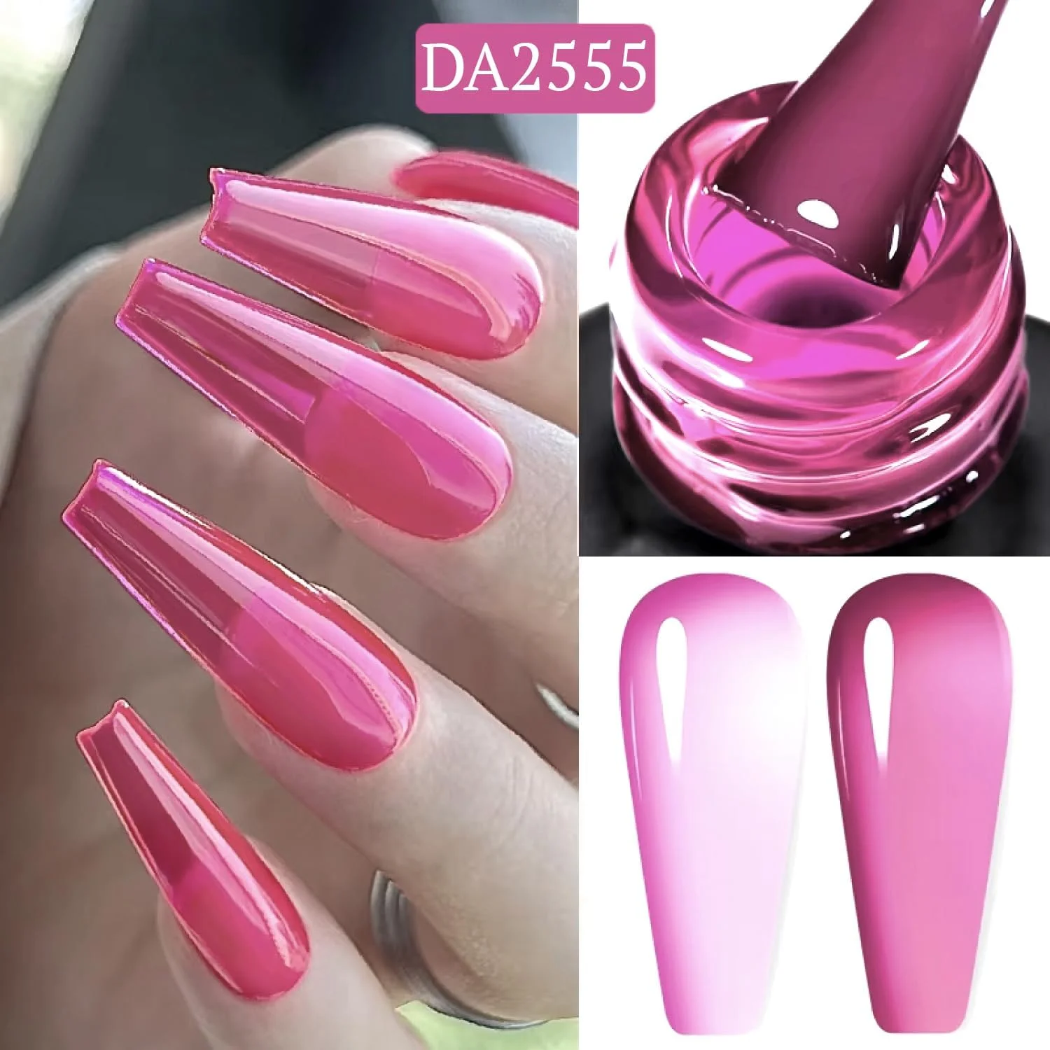 لاک ژل ژله ای 18 میلی لیتر – اثر شیشه ای شفاف، خیساندن با UV LED، ماندگاری طولانی، براقیت بالا، بدون لب پر شدن، استفاده آسان، طراحی ناخن سالنی DIY برای دختران و زنان – هدیه مانیکور پدیکور