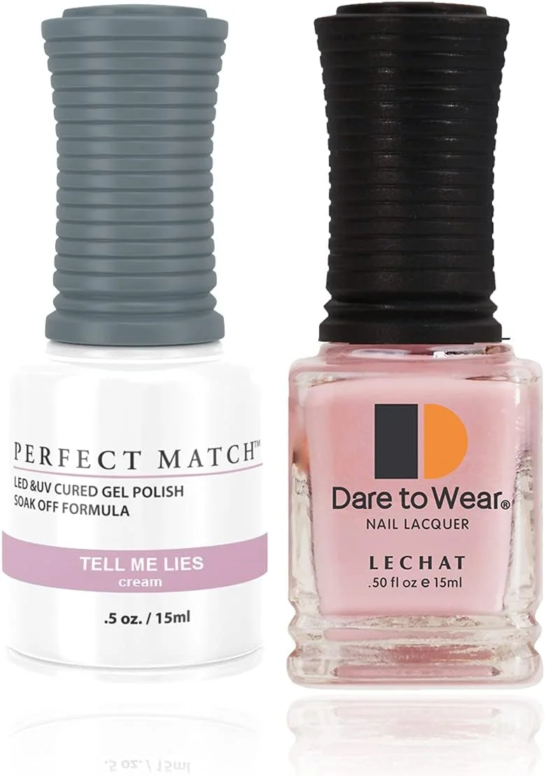 ست لاک ژل ناخن UV LED، لاک ژل، لاک ناخن UV LED، لاک ژل خیساندنی UV، پدیکور ژل ناخن، مانیکور ژل ناخن، طراحی ناخن Tell Me Lies PMS243