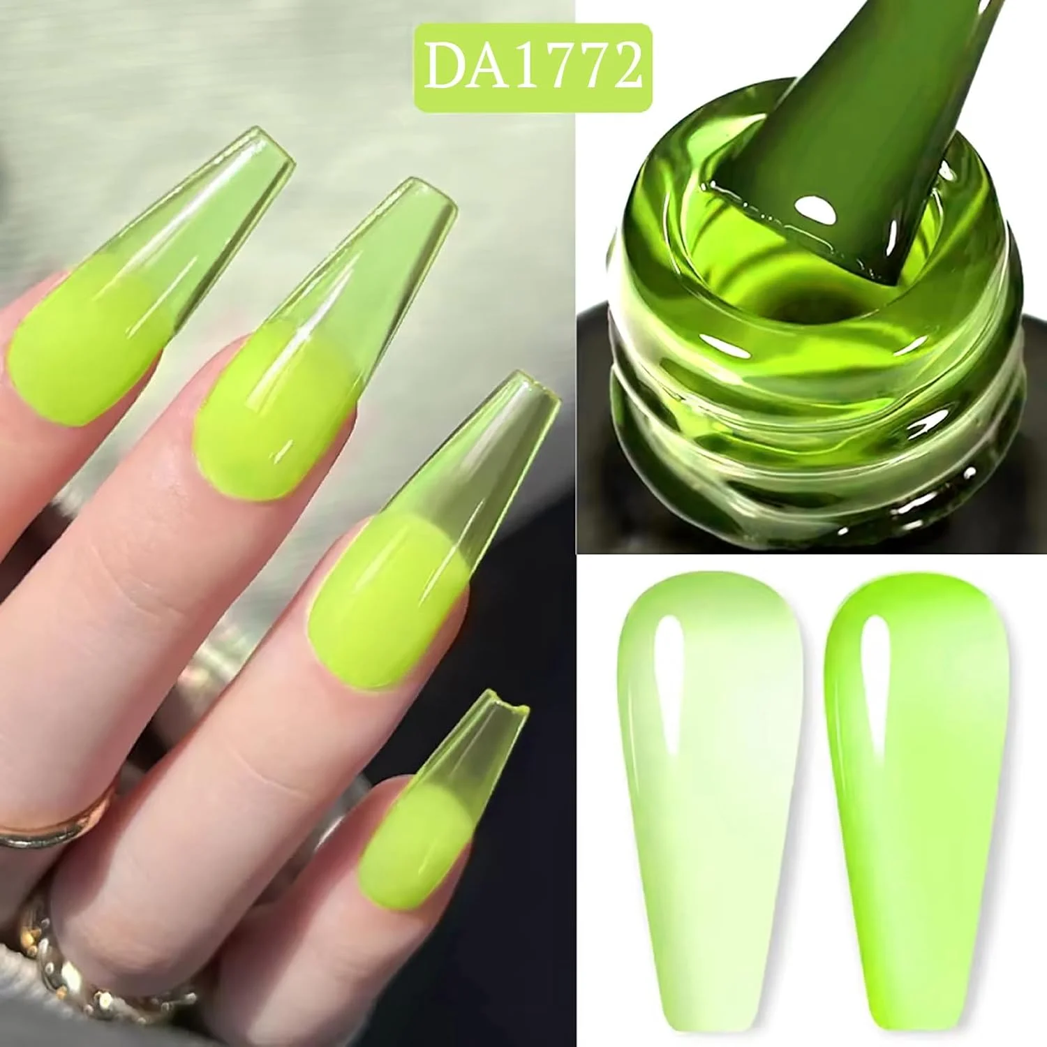 لاک ژل ژله ای 18 میل – با اثر شیشه ای شفاف، خیساندن با UV LED، ماندگاری طولانی، براقیت بالا، مقاوم در برابر لب پر شدن، استفاده آسان، طراحی ناخن سالنی DIY برای دختران و زنان – هدیه مانیکور پدیکور