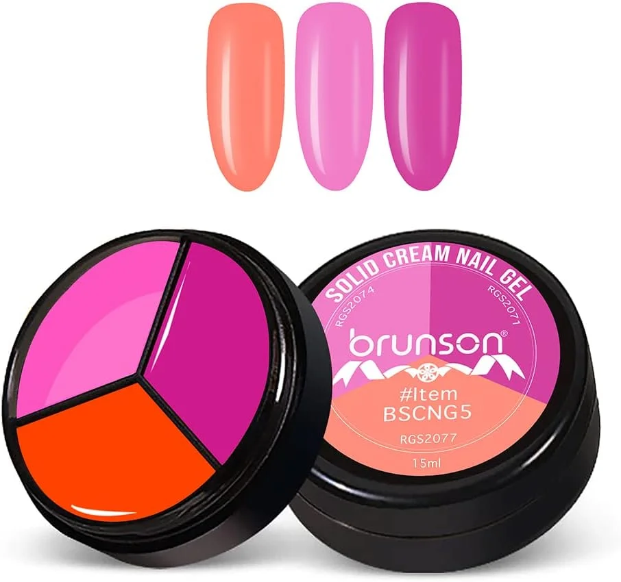 Brunson Solid Cream Gel Nail Polish - 3 in 1 Pudding Gel Polish, High Pigmented Mud Gel Nail Art Gel Paint, Nail Art Polish for Nail Design, Suit for Professional Nail Salon, Nail Starter (style5)