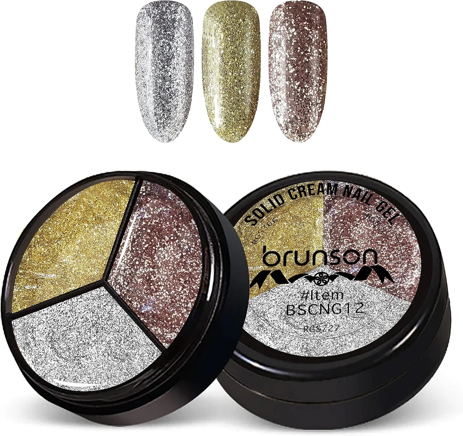 لاک ژل کرمی جامد برونسون - لاک ژل پودینگ 3 در 1، ژل رنگی با رنگدانه بالا، لاک طراحی ناخن، مناسب برای سالن های حرفه ای ناخن، مبتدیان ناخن