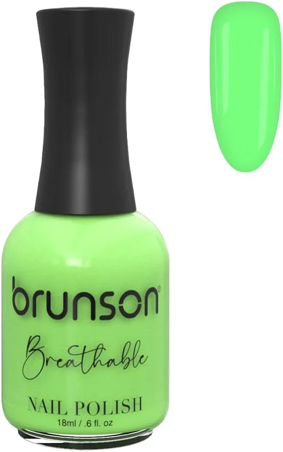 لاک ناخن گیاهی برونسون با قابلیت تنفس، نفوذپذیر به آب و هوا برای ناخن های سالم | لاک ناخن حلال 18 میلی لیتر BH321