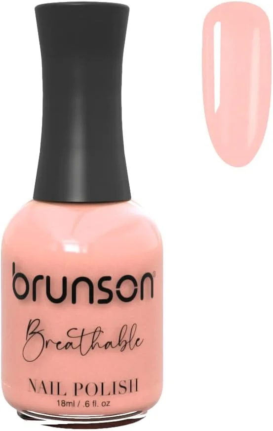 لاک ناخن قابل تنفس برونسون، لاک ناخن حلال، مناسب وضو، خشک شدن سریع، وگان، ماندگاری طولانی اما به راحتی جدا می شود، سازگار با محیط زیست، ارگانیک، براق، پایه آب، لاک ناخن 18 میلی لیتر BH431