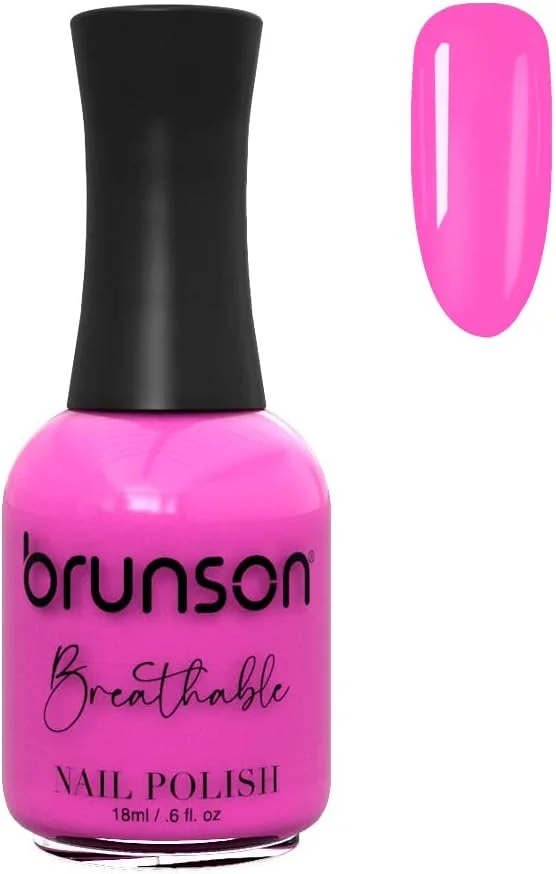 لاک ناخن گیاهی برونسون با قابلیت تنفس، نفوذپذیر به آب و هوا برای ناخن های سالم | لاک ناخن حلال 18 میلی لیتر BH093