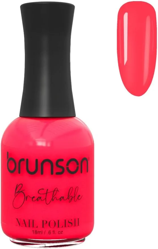 لاک ناخن گیاهی برانسون با قابلیت تنفس و نفوذ هوا و آب برای ناخن های سالم | لاک ناخن حلال 18 میلی لیتر BH114