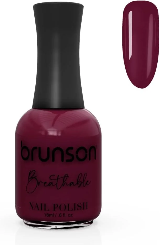 لاک ناخن گیاهی برونسون با قابلیت تنفس، نفوذپذیر به آب و هوا برای ناخن های سالم | لاک ناخن حلال 18 میلی لیتر BH121