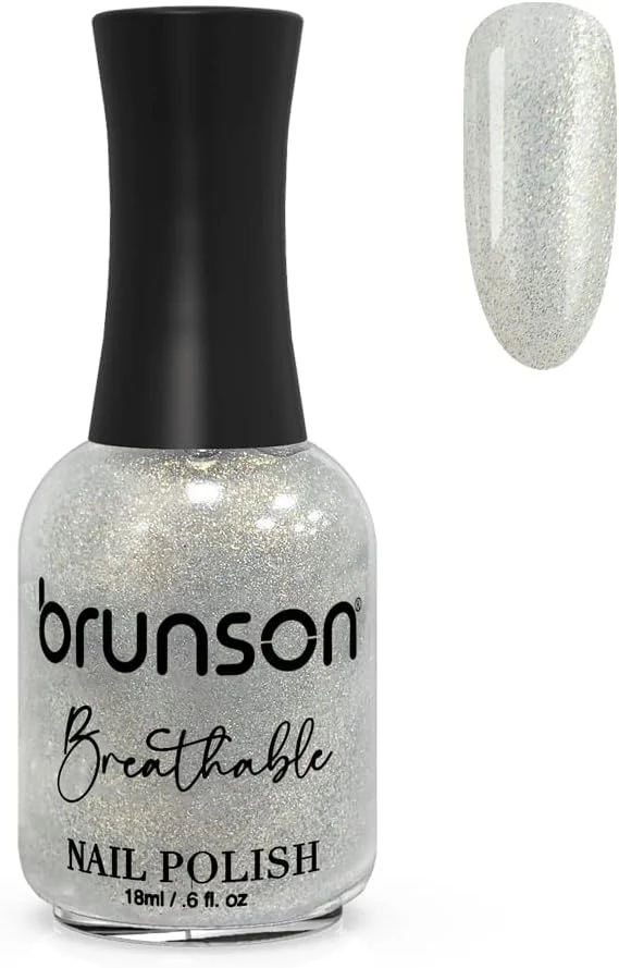 لاک ناخن گیاهی برونسون با قابلیت تنفس و نفوذ هوا برای ناخن های سالم | لاک ناخن حلال 18 میلی لیتر BH350