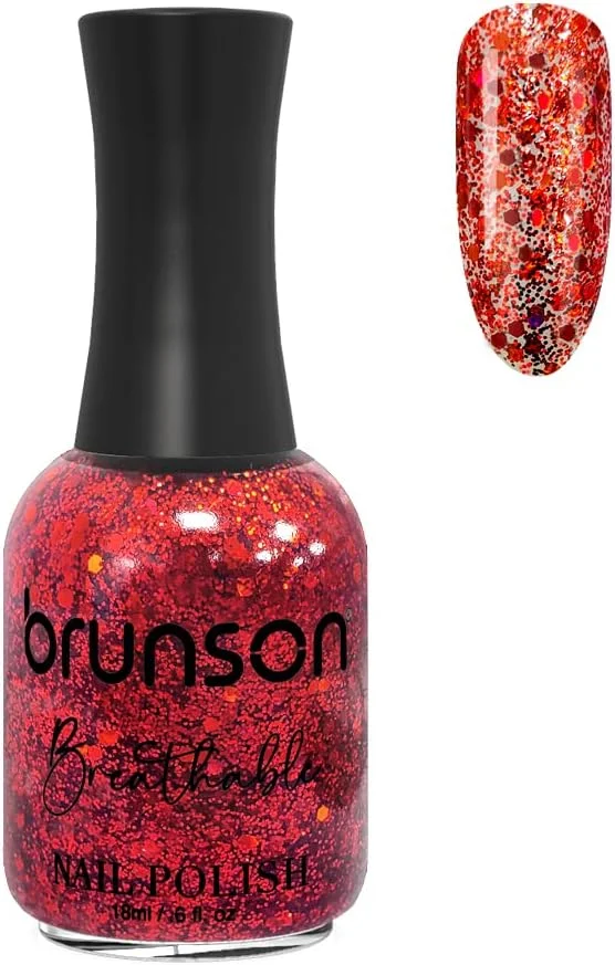 لاک ناخن قابل تنفس برونسون، لاک ناخن حلال، مناسب وضو، خشک شدن سریع، وگان، ماندگاری طولانی با قابلیت جدا شدن آسان و لاک ناخن براق ارگانیک سازگار با محیط زیست بر پایه آب 18 میلی لیتر BH263