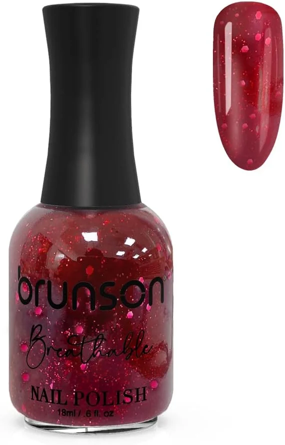 لاک ناخن قابل تنفس برونسون، لاک ناخن حلال، مناسب وضو، خشک شدن سریع، وگان، ماندگاری طولانی اما به راحتی جدا می شود، سازگار با محیط زیست، ارگانیک، براق، پایه آب، لاک ناخن 18 میلی لیتر BH271