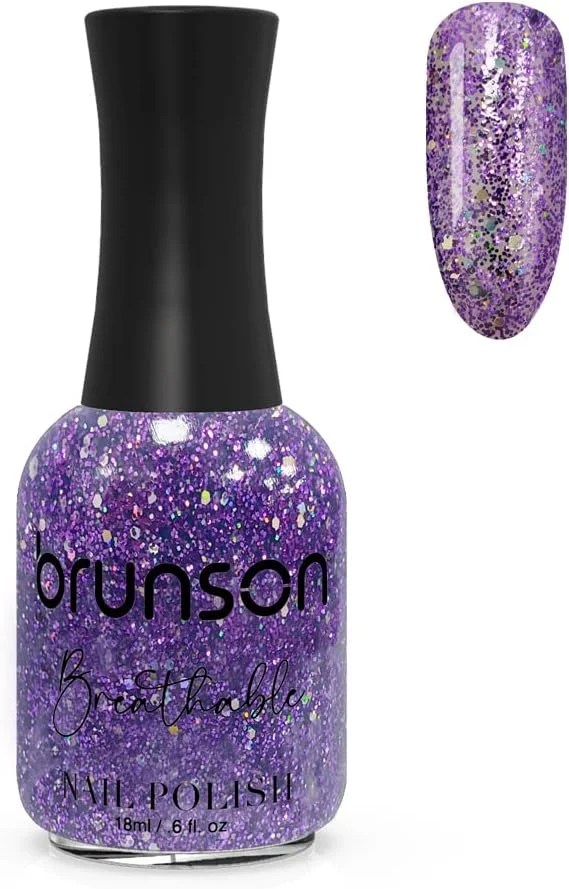 Brunson Breathable Nail Polish Halal nail polish Wudu friendly Quick-Dry Vegan long lasting but easy peel off & Eco-Friendly Organic Glossy Shine Water Based Nail Polish Nail Lacquer 18ml BH262