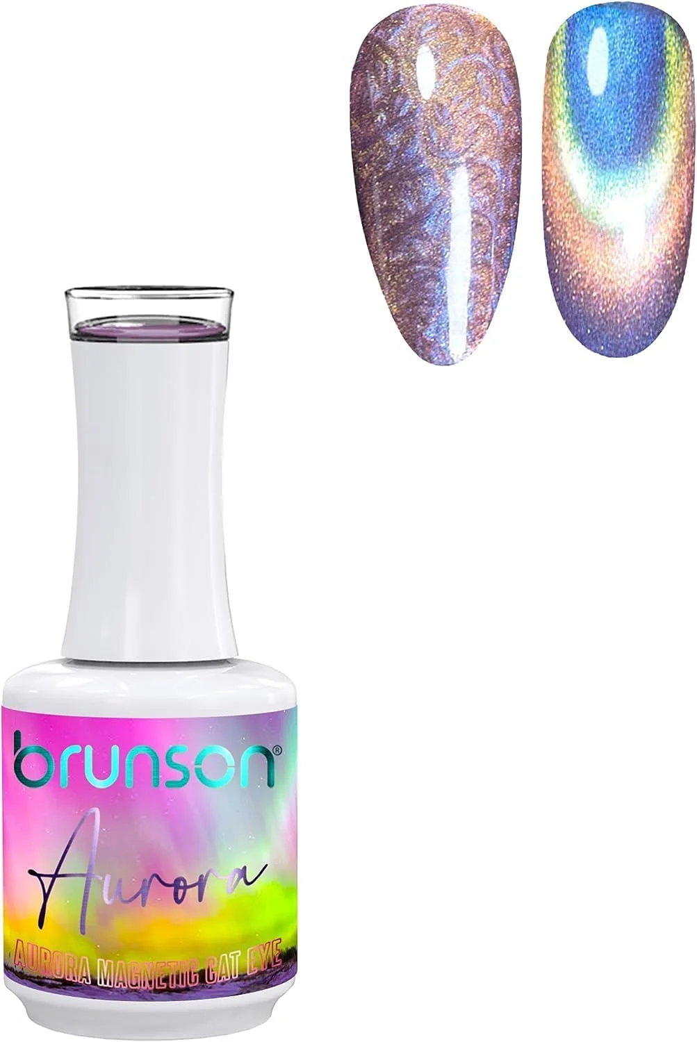 لاک ژل ناخن برانسون، لاک ژل چشم گربه ای با ماندگاری طولانی، مقاوم در برابر لب پر شدن، نیاز به خشک شدن زیر لامپ UV LED، لاک ژل مغناطیسی مانیکور خیساندن ژل UV شفق قطبی 18 میلی لیتر