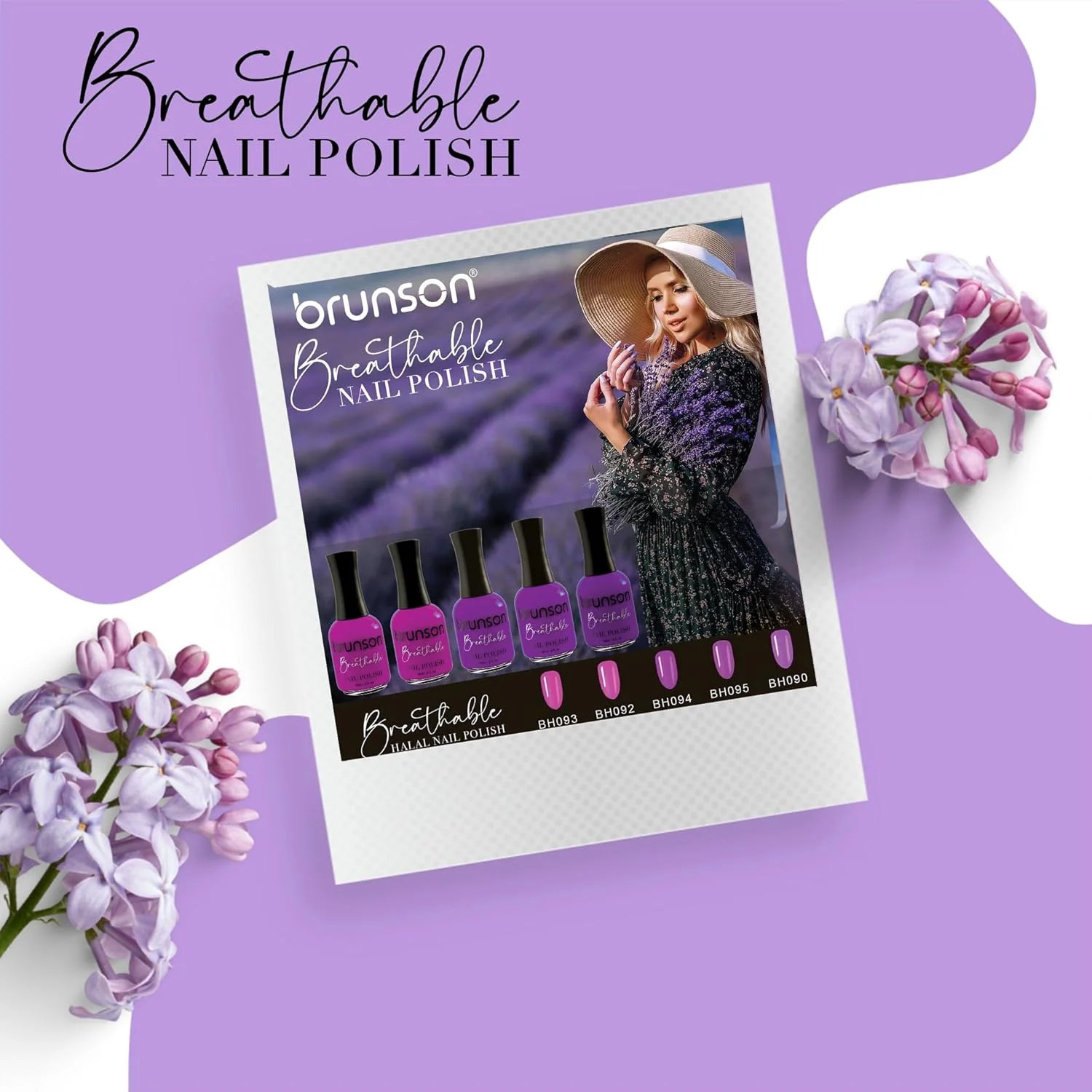 لاک ناخن قابل تنفس برونسون، لاک ناخن حلال، مناسب وضو، خشک شدن سریع، وگان، ماندگاری طولانی، لایه برداری آسان و سازگار با محیط زیست، براق، پایه آب، لاک ناخن 18 میلی لیتر BH231