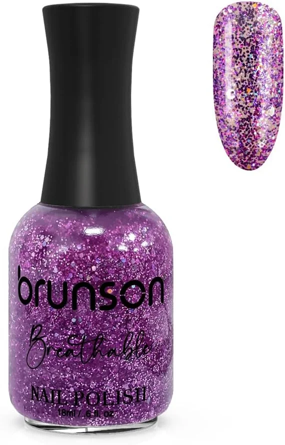 لاک ناخن قابل تنفس برونسون، لاک ناخن دوستدار وضو، خشک شدن سریع، وگان، ماندگاری طولانی، لایه برداری آسان و سازگار با محیط زیست، براق، پایه آب، لاک ناخن 18 میلی لیتر BH377