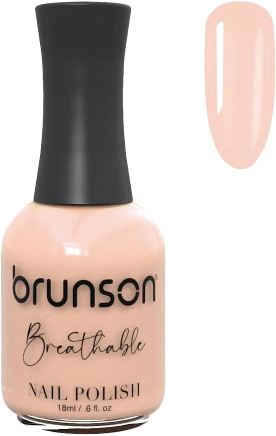 لاک ناخن قابل تنفس برونسون، لاک ناخن حلال، مناسب وضو، خشک شدن سریع، وگان، ماندگاری طولانی اما به راحتی جدا می شود و لاک ناخن براق و سازگار با محیط زیست بر پایه آب 18 میلی لیتر BH415