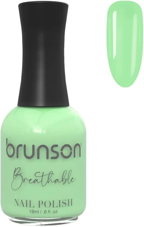 لاک ناخن قابل تنفس برونسون، لاک ناخن حلال، مناسب وضو، خشک شدن سریع، وگان، ماندگاری طولانی، لایه برداری آسان و سازگار با محیط زیست، براق، پایه آب، لاک ناخن 18 میلی لیتر BH327