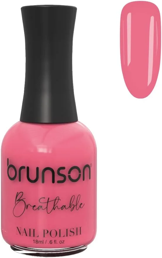 لاک ناخن قابل تنفس برونسون، لاک ناخن حلال، مناسب وضو، خشک شدن سریع، وگان، ماندگاری طولانی، لایه برداری آسان، سازگار با محیط زیست، براق، پایه آب، لاک ناخن 18 میلی لیتر BH383