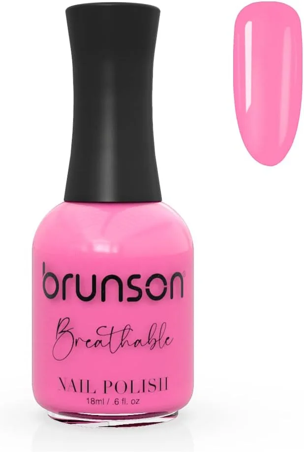 لاک ناخن قابل تنفس برونسون، لاک ناخن حلال، مناسب وضو، خشک شدن سریع، وگان، ماندگاری طولانی، لایه برداری آسان و سازگار با محیط زیست، براق و درخشان، لاک ناخن بر پایه آب 18 میلی لیتر BH160