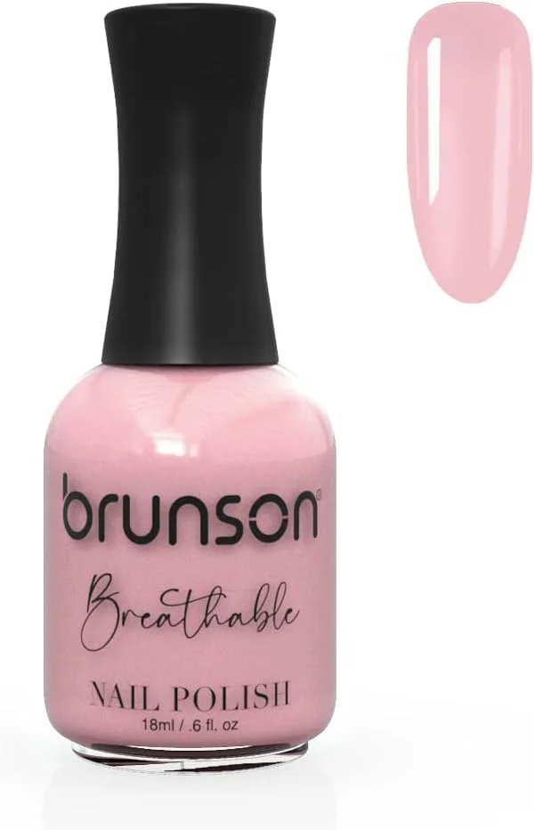 لاک ناخن قابل تنفس برونسون، لاک ناخن حلال، مناسب وضو، خشک شدن سریع، وگان، ماندگاری طولانی اما به راحتی جدا می شود، سازگار با محیط زیست، ارگانیک، براق، پایه آب، لاک ناخن 18 میلی لیتر BH059
