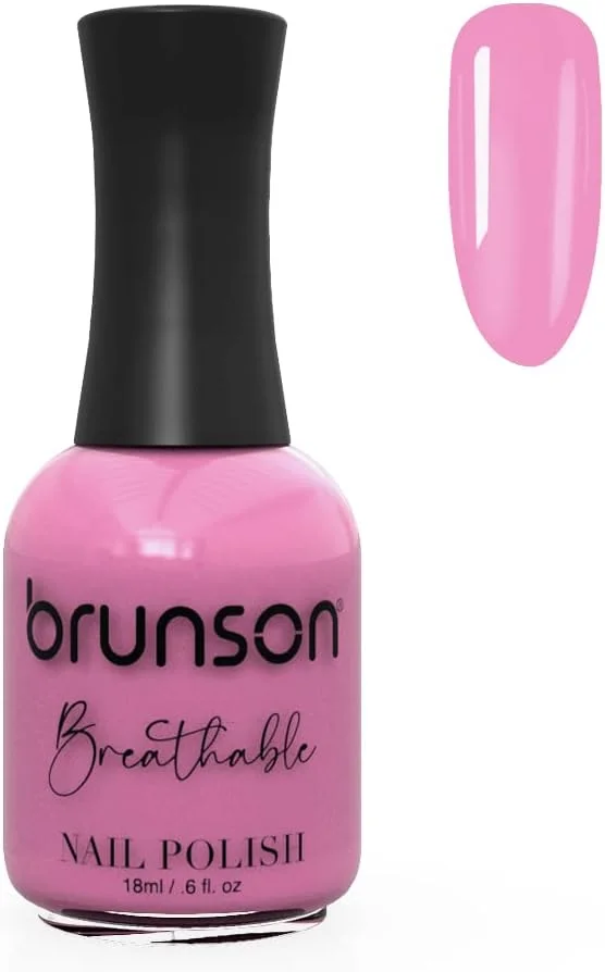 لاک ناخن قابل تنفس برونسون، لاک ناخن دوستدار وضو، خشک شدن سریع، وگان، ماندگاری طولانی اما به راحتی جدا می شود و سازگار با محیط زیست، براق، پایه آب، 18 میلی لیتر BH157