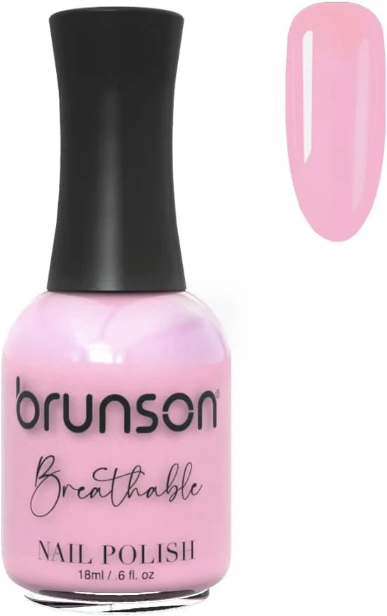 لاک ناخن قابل تنفس برونسون، لاک ناخن دوستدار وضو، خشک شدن سریع، وگان، ماندگاری طولانی اما به راحتی جدا می شود و سازگار با محیط زیست، براق، پایه آب، لاک ناخن 18 میلی لیتر BH034