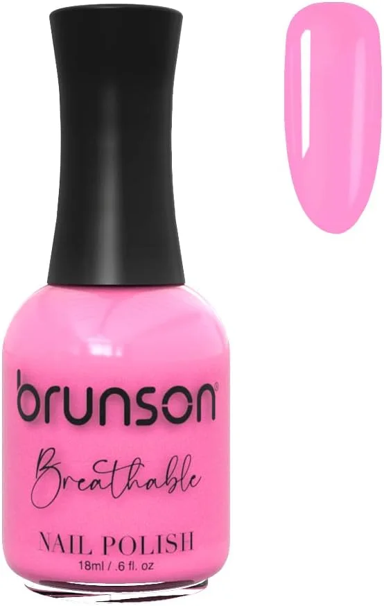لاک ناخن قابل تنفس برونسون، لاک ناخن حلال، مناسب وضو، خشک شدن سریع، وگان، ماندگاری طولانی، لایه برداری آسان و سازگار با محیط زیست، براق، پایه آب، لاک ناخن 18 میلی لیتر BH047