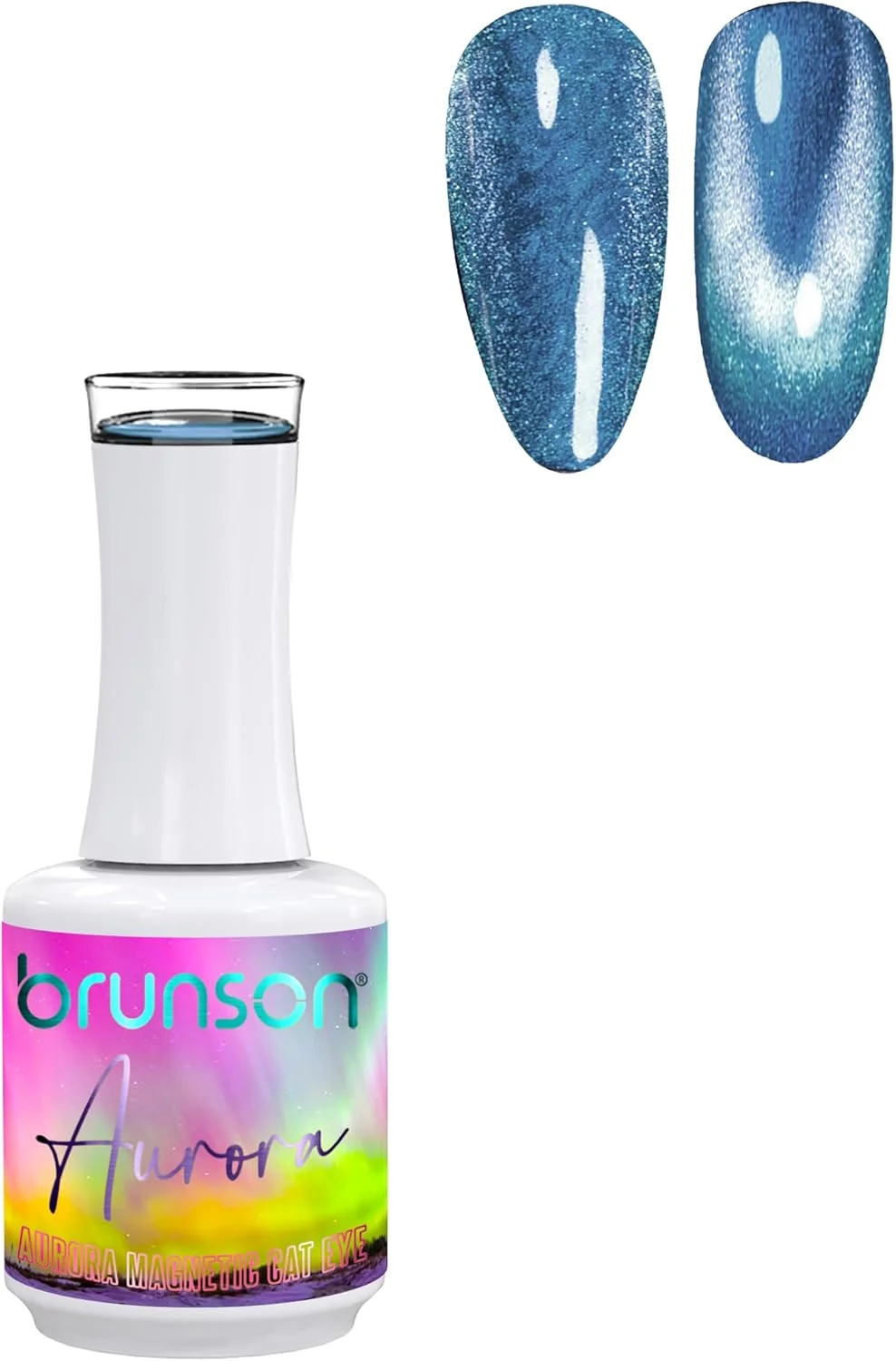 لاک ژل ناخن ۱۸ میل برونسون، لاک ژل چشم گربه ای مغناطیسی آرورا با ماندگاری بالا، رنگ طبیعی و درخشش زیاد، لاک ژل حرفه ای UV LED برای طراحی ناخن و مانیکور (BAMC014, 18)