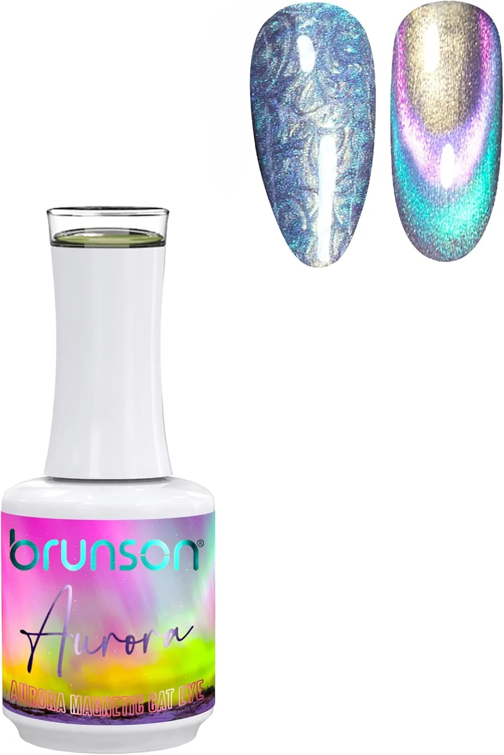 لاک ژل ناخن ۱۸ میل، لاک ژل چشم گربه ای مغناطیسی آرورا با ماندگاری بالا، رنگ طبیعی براق، لاک ژل خیساندنی حرفه ای UV LED، طراحی ناخن و مانیکور (BAMC012, 18)