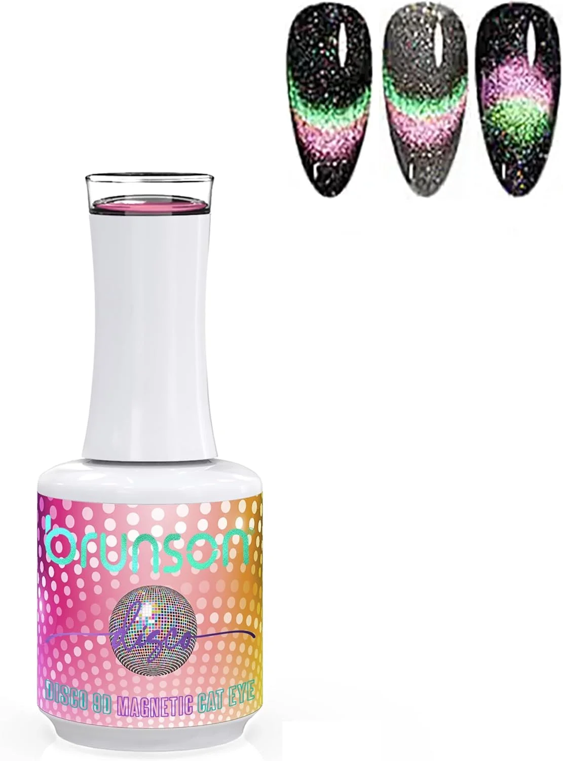 لاک ژل ناخن چشم گربه ای، لاک ناخن رنگین کمانی، ژل UV LED برای طراحی ناخن، ابزار مانیکور با رنگ آمیزی آسان، لاک ژل ناخن مقاوم در برابر لب پر شدن، 18 میلی لیتر (نیاز به خشک شدن با لامپ UV LED) B9DD14