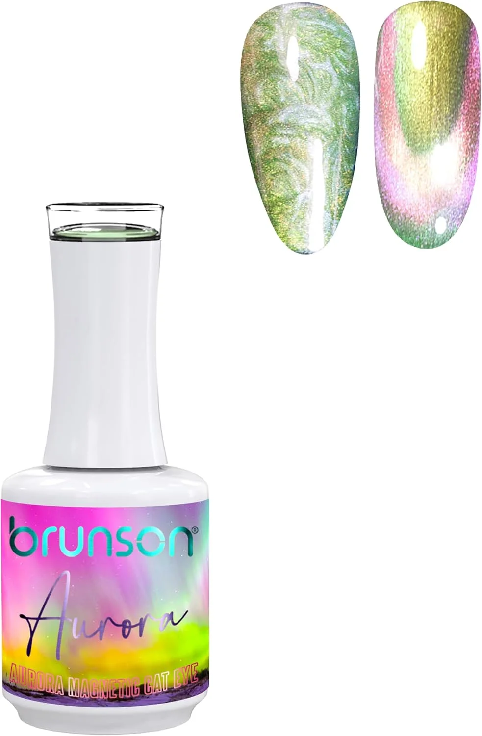 لاک ژل ناخن 18 میل، لاک ژل چشم گربه ای مغناطیسی آرورا با ماندگاری بالا، رنگ طبیعی براق، لاک ژل خیس کننده، لاک ژل حرفه ای UV LED، طراحی ناخن و مانیکور (BAMC017, 18)