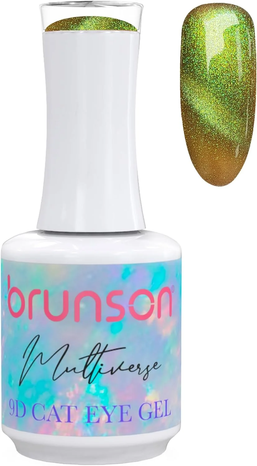 لاک ژل چشم گربه ای 18 میلی لیتر، لاک ژل چشم گربه ای 9 بعدی Brunson Multiverse با اثر کهکشانی، لاک ژل مغناطیسی UV LED، ماندگاری طولانی - لاک ناخن براق برای طراحی ناخن (SF-A-BM9D16, 18)