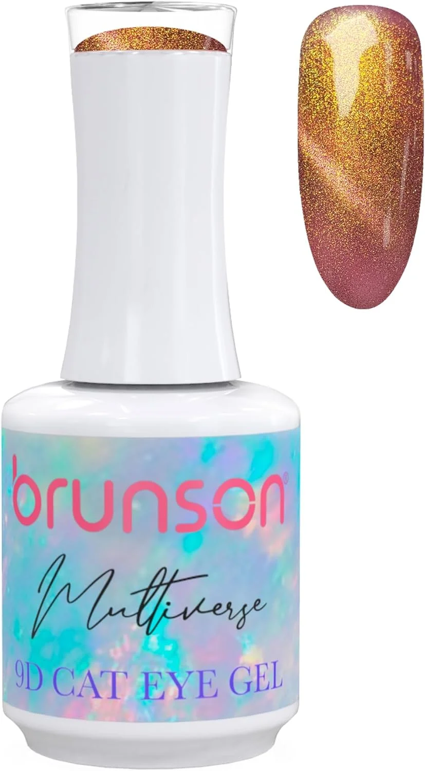لاک ژل چشم گربه ای 18 میلی لیتر، لاک ژل چشم گربه ای چند جهانی 9 بعدی برانسون، جلوه کهکشانی، خیساندن، لاک ژل مغناطیسی UV LED، ماندگاری طولانی - لاک ناخن براق برای طراحی ناخن (SF-A-BM9D02, 18)