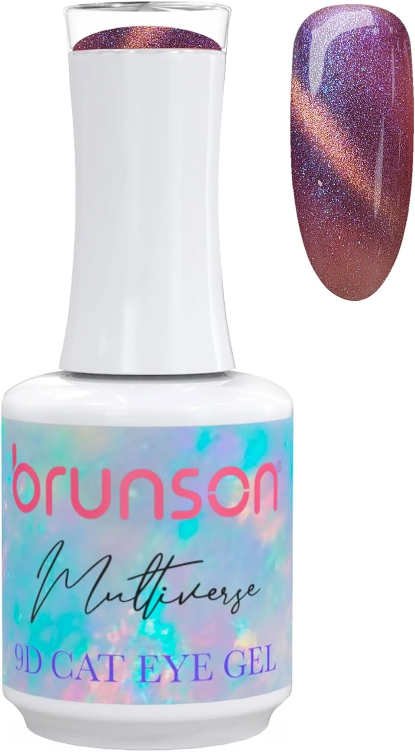 لاک ژل چشم گربه ای 18 میلی لیتر، لاک ژل چشم گربه ای چند بعدی برونسون، اثر کهکشانی، لاک ژل مغناطیسی UV LED، ماندگاری بالا - لاک ناخن براق برای طراحی ناخن (SF-A-BM9D11, 18)