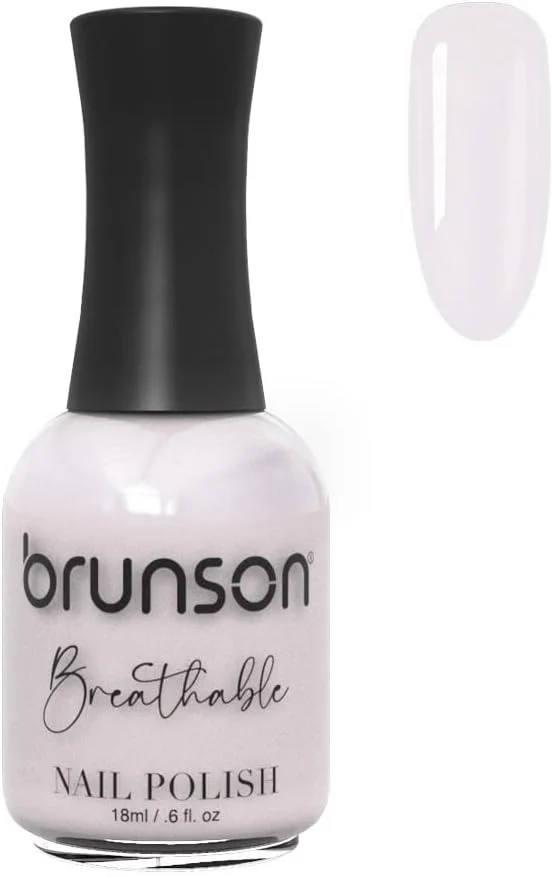لاک ناخن قابل تنفس برونسون، لاک ناخن دوستدار وضو، خشک شدن سریع، وگان، ماندگاری طولانی اما جدا شدن آسان و سازگار با محیط زیست، براق، پایه آب، 18 میلی لیتر BH020
