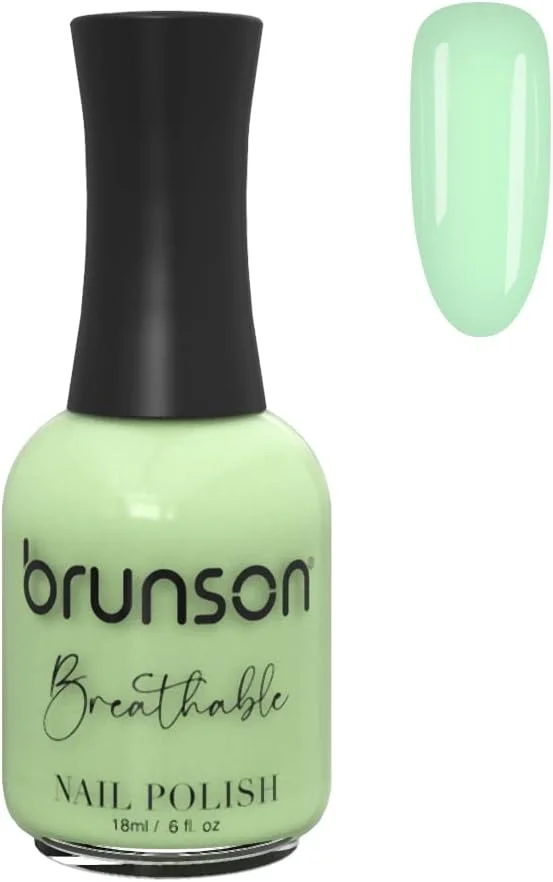 لاک ناخن قابل تنفس برانسون، لاک ناخن حلال، مناسب وضو، خشک شدن سریع، وگان، ماندگاری طولانی، لایه برداری آسان، سازگار با محیط زیست، ارگانیک، براق، پایه آب، لاک ناخن 18 میلی لیتر BH320