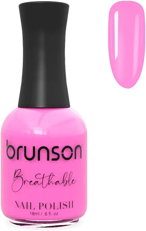 لاک ناخن قابل تنفس برونسون، لاک ناخن دوستدار وضو، خشک شدن سریع، وگان، ماندگاری طولانی، لایه برداری آسان و سازگار با محیط زیست، براق، پایه آب، لاک ناخن 18 میلی لیتر BH185