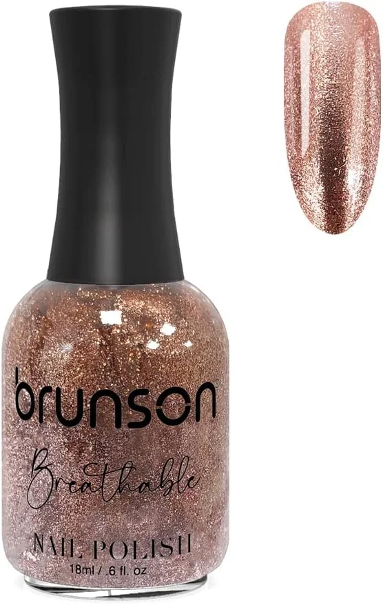 لاک ناخن قابل تنفس برونسون، لاک ناخن دوستدار وضو، خشک شدن سریع، وگان، ماندگاری طولانی، لایه برداری آسان و سازگار با محیط زیست، براق، پایه آب، لاک ناخن 18 میلی لیتر BH254