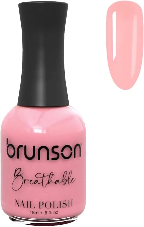 لاک ناخن گیاهی برونسون با قابلیت تنفس، نفوذپذیر در برابر آب و هوا برای ناخن های سالم | لاک ناخن حلال 18 میلی لیتر BH395
