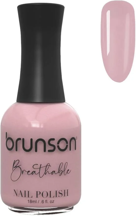 لاک ناخن قابل تنفس برونسون، لاک ناخن حلال، مناسب وضو، خشک شدن سریع، وگان، ماندگاری طولانی، لایه برداری آسان و سازگار با محیط زیست، براق، پایه آب، لاک ناخن 18 میلی لیتر BH202