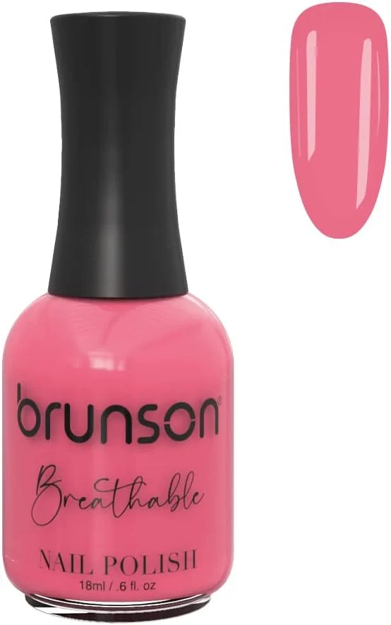 لاک ناخن گیاهی برونسون با قابلیت تنفس، نفوذپذیر در برابر آب و هوا برای ناخن های سالم | لاک ناخن حلال 18 میلی لیتر BH383
