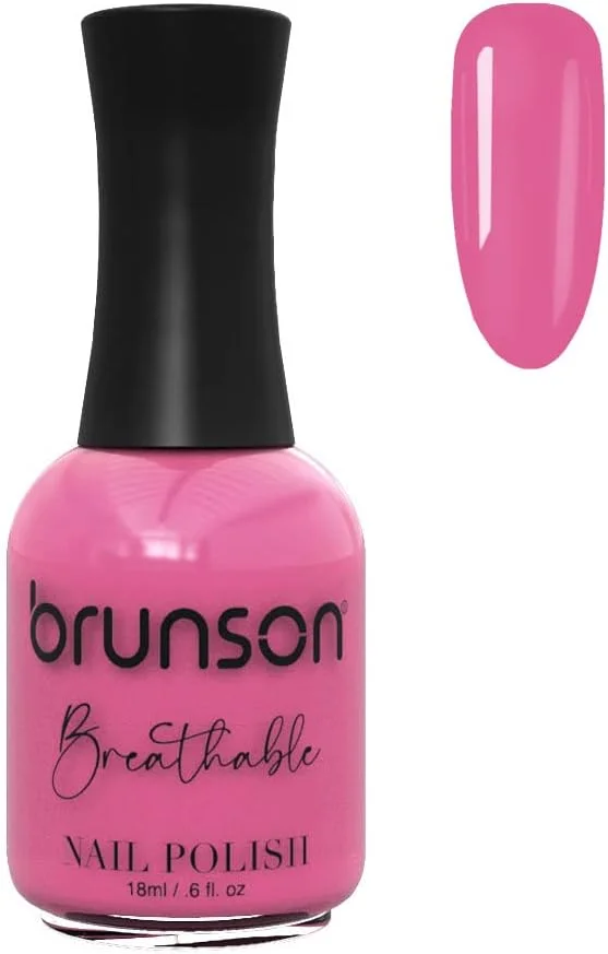 لاک ناخن قابل تنفس برونسون، لاک ناخن دوستدار وضو، خشک شدن سریع، وگان، ماندگاری طولانی اما جدا شدن آسان و سازگار با محیط زیست، براق، پایه آب، 18 میلی لیتر BH071