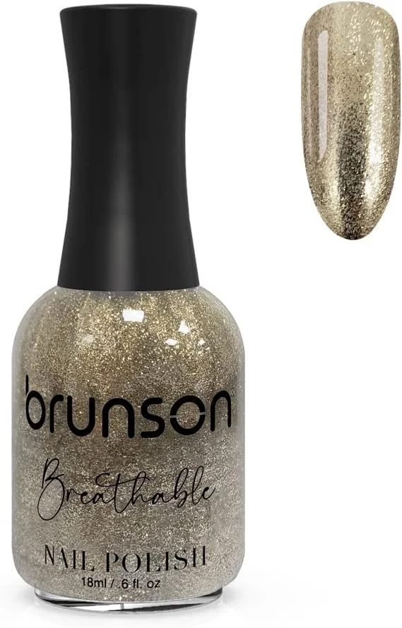 لاک ناخن قابل تنفس برونسون، لاک ناخن حلال، مناسب وضو، خشک شدن سریع، وگان، ماندگاری طولانی اما به راحتی جدا می شود و سازگار با محیط زیست، براق و درخشان، لاک ناخن بر پایه آب 18 میلی لیتر BH251