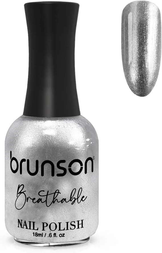 لاک ناخن قابل تنفس برونسون، لاک ناخن دوستدار وضو، خشک شدن سریع، وگان، ماندگاری طولانی، لایه برداری آسان، سازگار با محیط زیست، براق، پایه آب، 18 میلی لیتر BH356