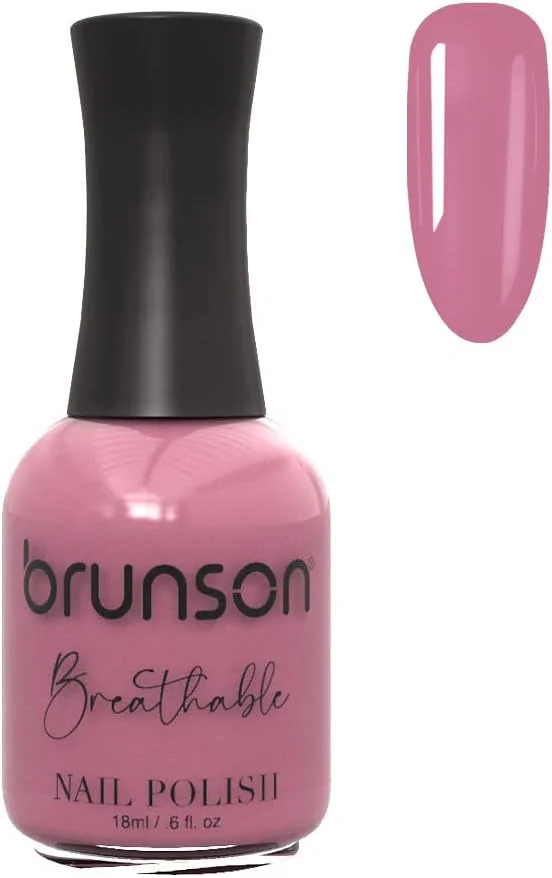 لاک ناخن قابل تنفس برونسون، لاک ناخن حلال، مناسب وضو، خشک شدن سریع، وگان، ماندگاری طولانی با قابلیت جدا شدن آسان و لاک ناخن براق ارگانیک سازگار با محیط زیست بر پایه آب 18 میلی لیتر BH077