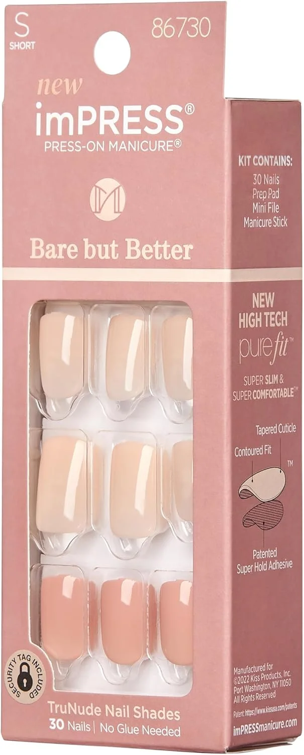 ست ناخن مصنوعی چسبی imPRESS KISS، رنگ خنثی، مدل 'Simple Pleasure'، ۳۰ عدد ناخن مصنوعی مقاوم در برابر لب پر شدن ست ناخن مصنوعی چسبی imPRESS KISS، رنگ خنثی، مدل 'Simple Pleasure'، ۳۰ عدد ناخن مصنوعی مقاوم در برابر لب پر شدن