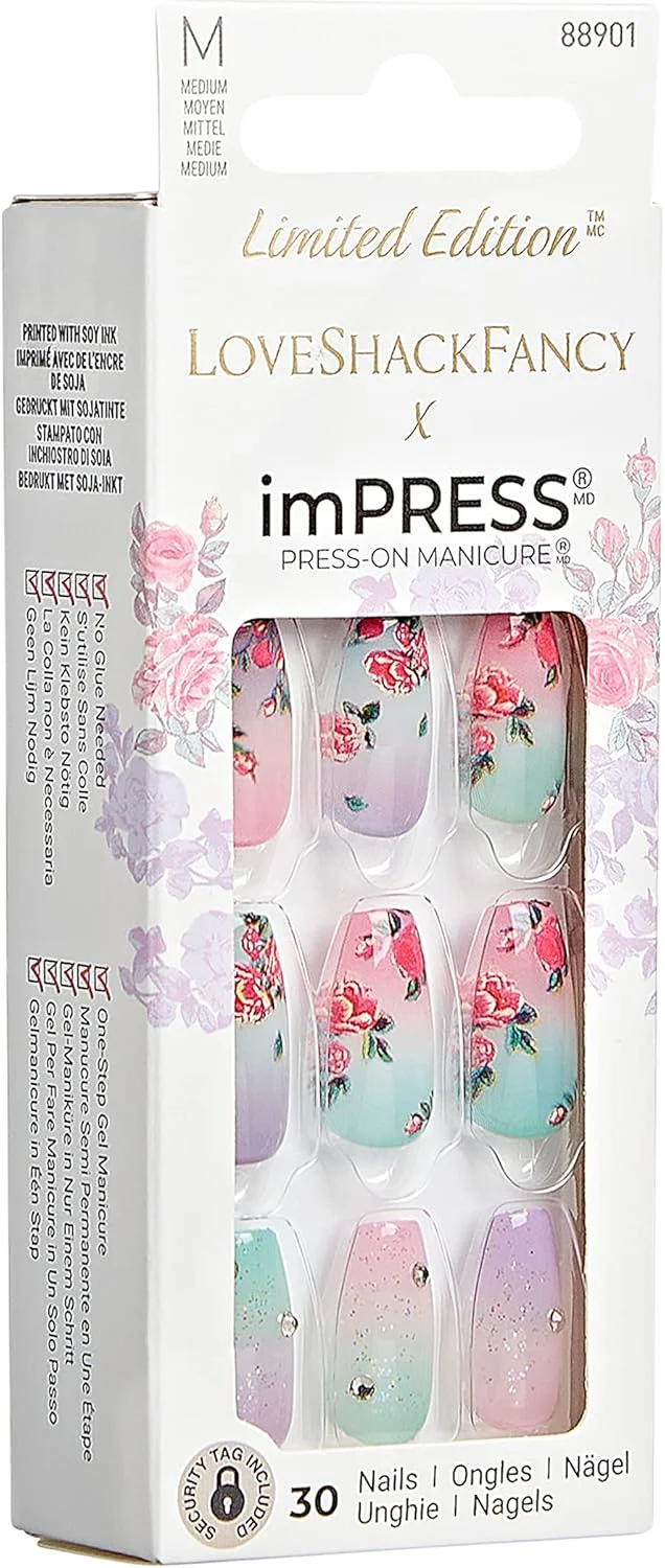 ناخن مصنوعی چسبی imPRESS KISS LoveShackFancy نسخه محدود، مدل "Lilac Crush"، ناخن های بنفش متوسط تابوتی، شامل پد آماده سازی، سوهان ناخن کوچک، چوب کوتیکول و 30 ناخن مصنوعی ناخن مصنوعی چسبی imPRESS KISS LoveShackFancy نسخه محدود، مدل "Lilac Crush"، ناخن های بنفش متوسط تابوتی، شامل پد آماده سازی، سوهان ناخن کوچک، چوب کوتیکول و 30 ناخن مصنوعی