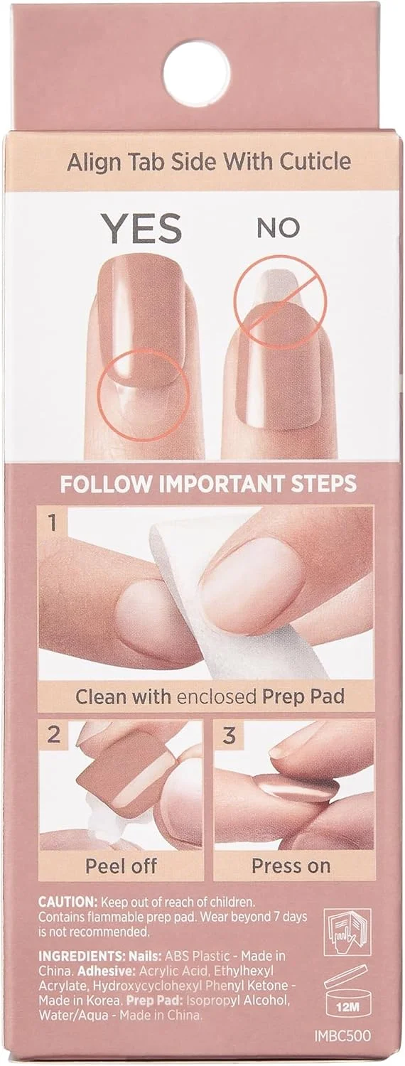 ست ناخن مصنوعی چسبی imPRESS KISS، رنگ خنثی، مدل 'Simple Pleasure'، ۳۰ عدد ناخن مصنوعی مقاوم در برابر لب پر شدن ست ناخن مصنوعی چسبی imPRESS KISS، رنگ خنثی، مدل 'Simple Pleasure'، ۳۰ عدد ناخن مصنوعی مقاوم در برابر لب پر شدن