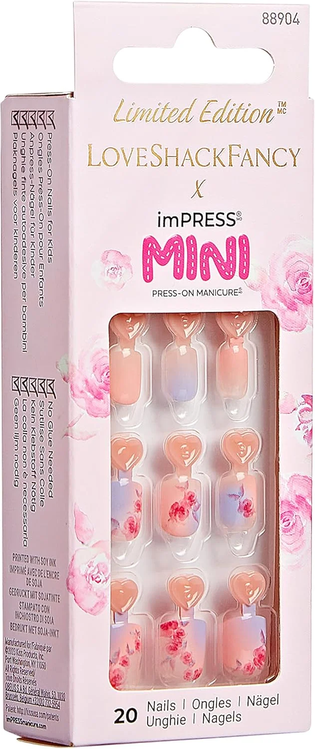 کاشت ناخن مصنوعی بچه گانه imPRESS KISS LoveShackFancy نسخه محدود، مدل "Sunkissed Peach"، ناخن های صورتی مربعی بچه گانه، شامل سوهان ناخن کوچک و 20 عدد ناخن مصنوعی سایز بچه گانه کاشت ناخن مصنوعی بچه گانه imPRESS KISS LoveShackFancy نسخه محدود، مدل "Sunkissed Peach"، ناخن های صورتی مربعی بچه گانه، شامل سوهان ناخن کوچک و 20 عدد ناخن مصنوعی سایز بچه گانه